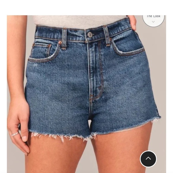 Abercrombie & Fitch Blue Jean Shorts Distressed Cut-Off Style - Picture 1 of 10